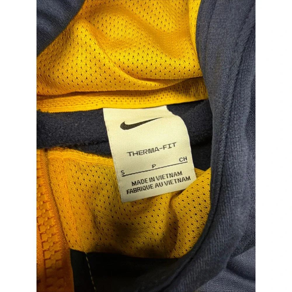 Nike‎ West Virginia Mountaineers Therma-FIT Full Zip Hoodie Navy Blue Mens Small